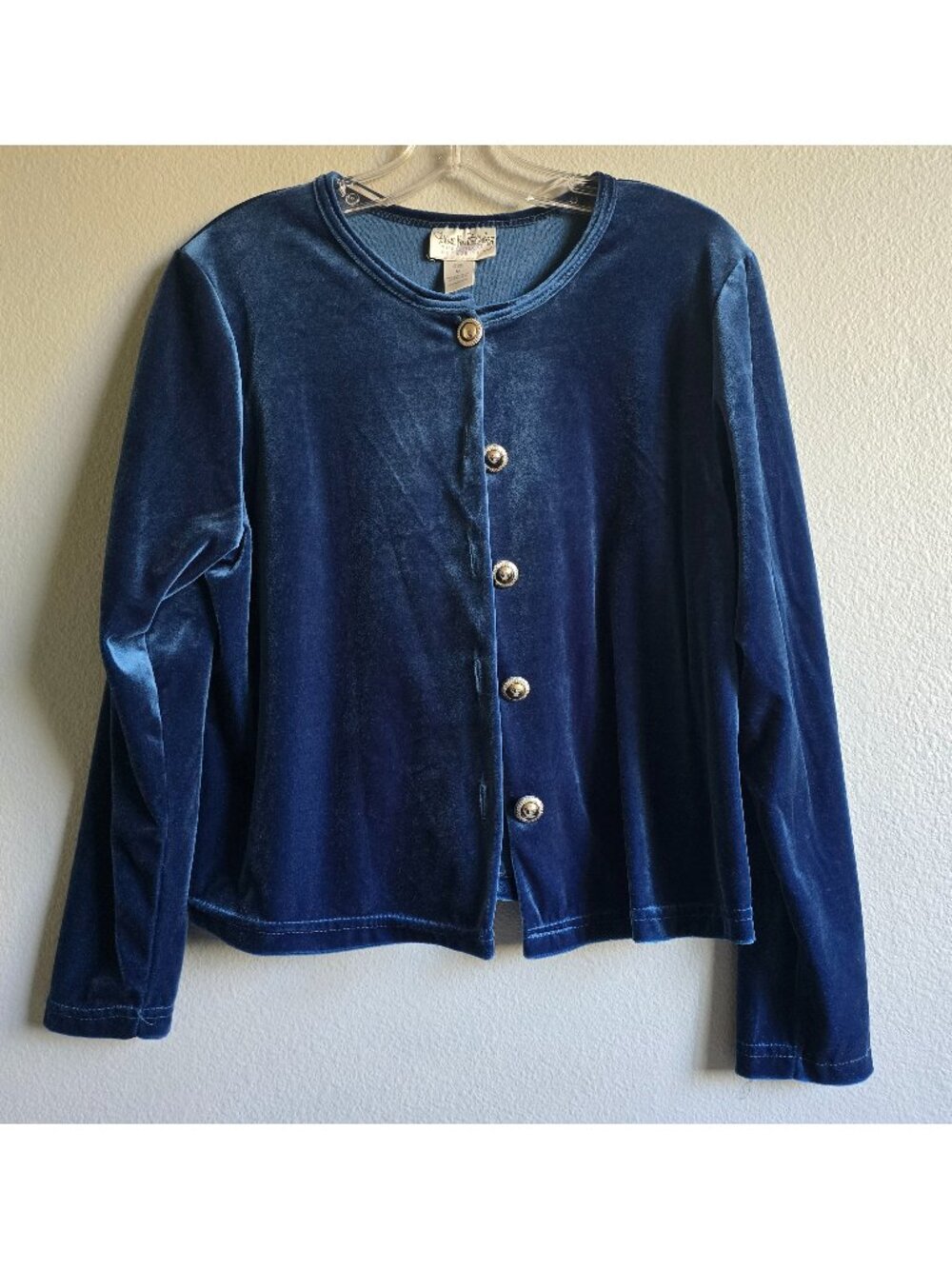 Diane Von Furstenberg Jewel Blue Velvet Cardigan size M